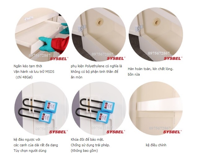 ĐẶC TÍNH NỔI TRỘI SẢN PHẨM VÀ ỨNG DỤNG TỦ NHỰA PE CHỐNG HÓA CHẤT ĂN MÒN AN TOÀN 2A-810048